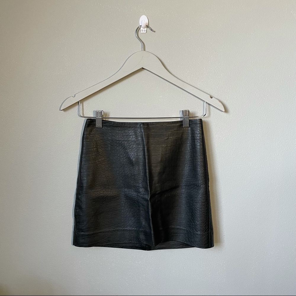 H&M faux leather mini skirt